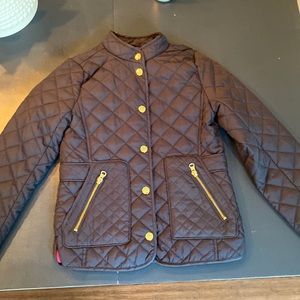 Navy blue quilted girls’ jacket